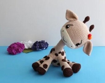 Patrón de jirafa amigurumi: juguete minimalista de crochet con tutorial en PDF, descarga instantánea