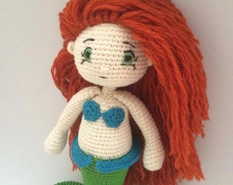 Schema PDF per bambola all'uncinetto Ariel Mermaid: download digitale di Ariel Amigurumi