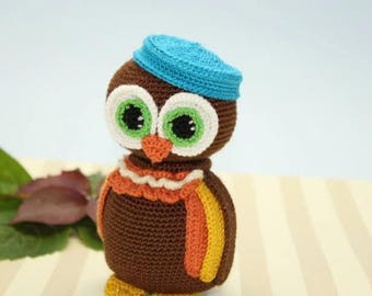 Patrón de búho amigurumi en PDF, tutorial de juguete de crochet, descarga instantánea