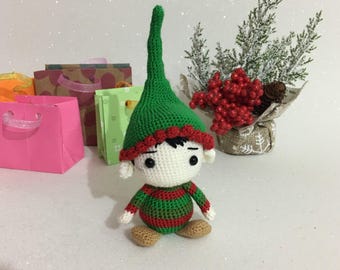 Patrón de juguete de crochet: Mini Elfo Niño Amigurumi Juguete de Crochet, Mini Gnomo Niño, Tutorial de Patrón PDF