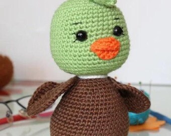 Patrón de pato amigurumi en PDF, tutorial de peluche amarillo, descarga instantánea