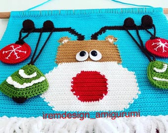 Patrón de ciervo para colgar en la pared: Tutorial en PDF de decoración de crochet para habitación infantil, descarga instantánea