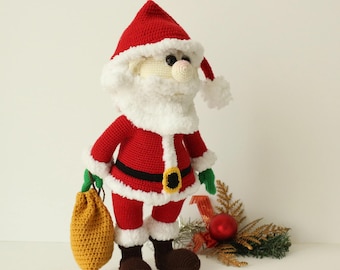Patrón amigurumi de Papá Noel: muñeco navideño de crochet (tutorial en PDF, descarga instantánea)