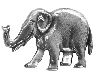 Elephant Metal Button 1 inch (25 mm) Antique Silver Color Shank Button by Danforth Pewter