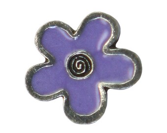 Plum Flower Metal Button 3/4 inch (20 mm) Antique Silver Color Shank Button by Danforth