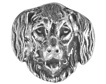 Set of 2 Newfoundland Dog 1 inch (25 mm) Pewter Metal Button Antique Silver Color by Ram's Horn Studio