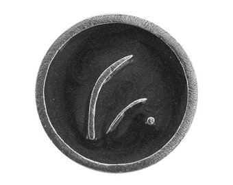 Create Metal Button 13/16 inch (20 mm) Silver & Black Color Shank Button by Danforth Pewter