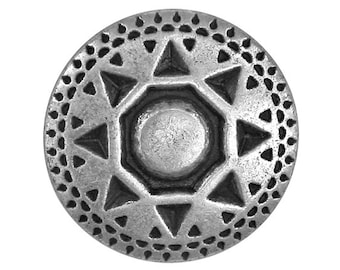 Set of 3 Sun Shield 11/16 inch (17 mm) Metal Buttons Antique Silver Color (TBC)