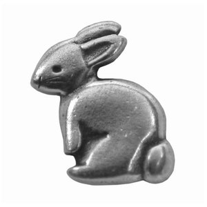 Bunny Metal Button 3/4 inch (18 mm) Antique Silver Color Shank Button by Danforth Pewter