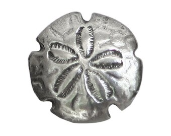 Sand Dollar Metal Button 3/4 inch (18 mm) Antique Silver Color Shank Button by Danforth Pewter