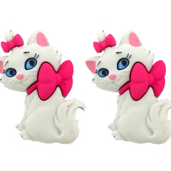 Disney Marie Aristocats Cute Set of 2 Buttons Novelty Embellishments (Licensed)