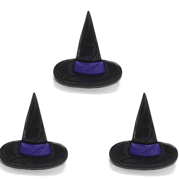 Halloween Witch Hat Set of 6 Plastic Shank Buttons Galore Novelty Embellishments