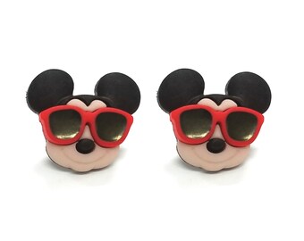 Disney Vacation Mickey Mouse Sunglasses Set of 6 Buttons Novelty Embellishments (Licensed)