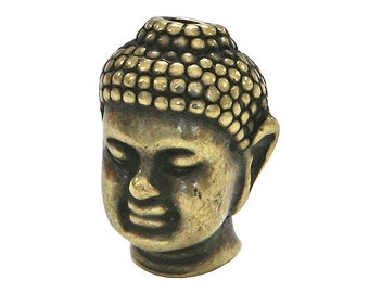 Set of 6 Buddha 1/2 inch (13 mm) Brass Plated Pewter Beads by TierraCast