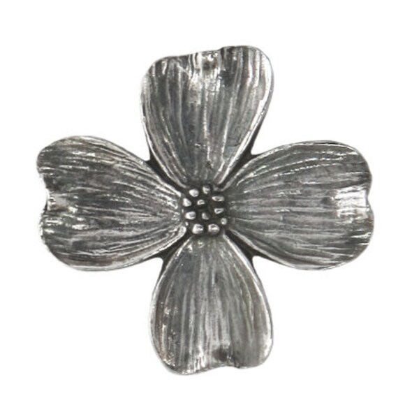 Dogwood Metal Button 7/8 inch (22 mm) Antique Silver Color Shank Button by Danforth Pewter