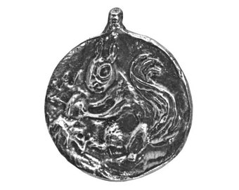 Squirrel Pewter Metal Pendant 1 inch (25 mm) by Green Girl Studios