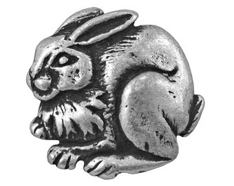 Jackrabbit 7/8 inch (22 mm) Pewter Metal Button Antique Silver Color by Blackhawk Trading Co.
