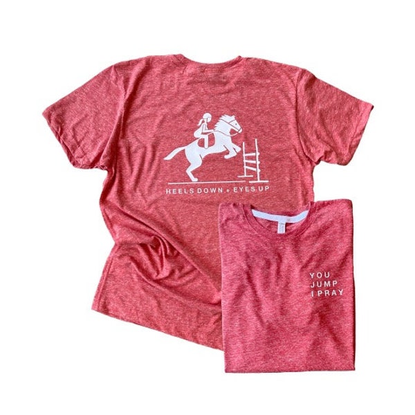 Horse Jumping Blend Tee | Horse Shows | Equestrian Tees | Hunter Jumper | Heels Down Eyes Up