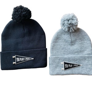You Play I Pray Pom-Pom Beanie | Sports Beanie | Baseball Beanie