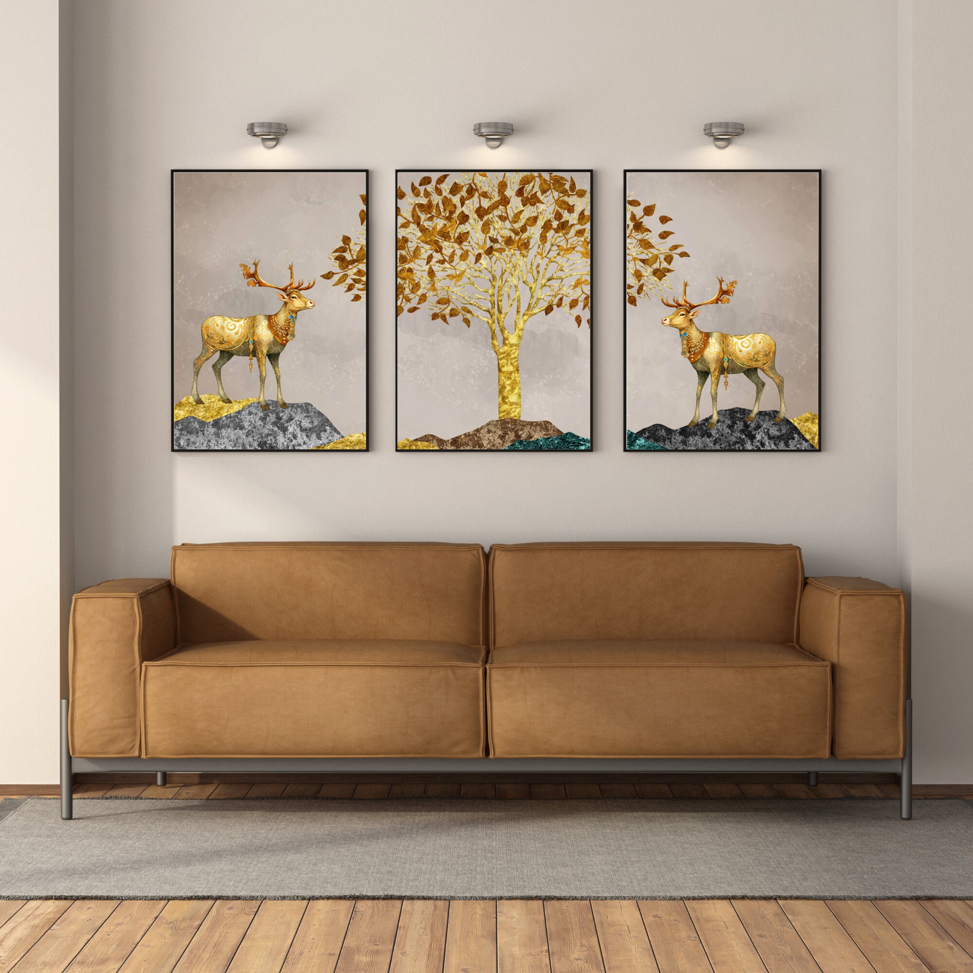 3D Landscape Wall Art Printable With a Gray Background - Etsy