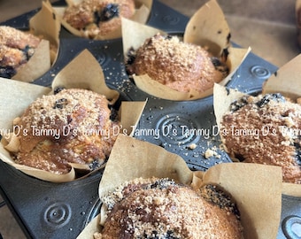 Receta de muffins de arándanos con masa madre de Tammy D (PDF)