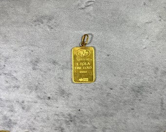 Pure Gold Bar Pendant - 24ct