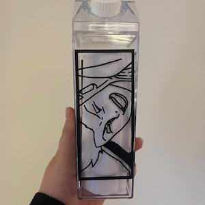 cyberpunk edgerunners anime reusable water bottle | clear 500ml eco water bottle | carton style