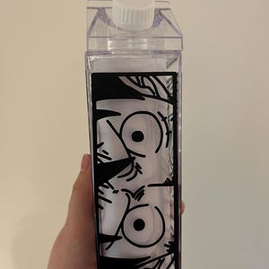 one piece anime reusable water bottle | clear | 500ml eco water bottle | luffy zoro sanji | milk carton style