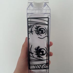 one piece anime reusable water bottle | clear | 500ml eco water bottle | nami robin chopper | milk carton
