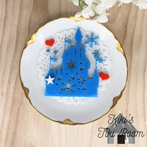 BLUE SNOW Schloss Acryl von Disney inspirierte Verzierungen / Für Scrapbooks / Karten / Journals / DIY-Projekte