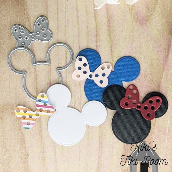 MOUSE HEAD with Bow Metal Cutting Die / For Scrapbooks / Cards/ Journals/ DIY Projects