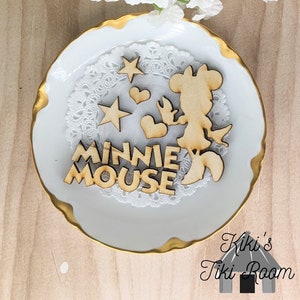 Enfeites de madeira inspirados na Disney da MINNIE MOUSE / Para álbuns de recortes / Cartões / Diários / Projetos DIY