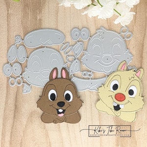 TWO CHIPMUNK Brothers Metal Cutting Die / For Scrapbooks / Cards/ Journals/ DIY Projects
