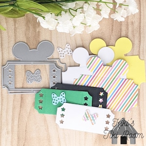 MOUSE HEAD Tag Cutting Die Set / For Scrapbooks / Cards/ Journals/ DIY Projects