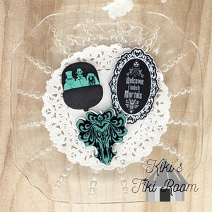 HAUNTED Set of 3 Resin Flatback Embellishments/ For Scrapbooks / Cards/ Journals/ DIY Projects