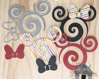 SWIRL MOUSE Skärform / För klippböcker / Kort / Dagböcker / Gör-det-själv-projekt