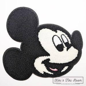 MICKEY LARGE Head Chenille Embroidered Patch/ Sew on Patch/For Scrapbooks /Journals/ DIY Projects