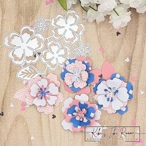 DRIE BLOEMEN Set #2 metalen stansmessen / voor plakboeken / kaarten/dagboeken/doe-het-zelfprojecten