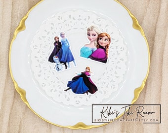 FROZEN #1 Set mit 3 Harz Flatback Verzierungen / Für Scrapbooks / Karten / Journals / DIY-Projekte