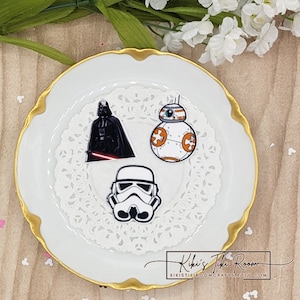 STAR WARS Set of 3 Resin Flatback Embellishments/ For Scrapbooks / Cards/ Journals/ DIY Projects