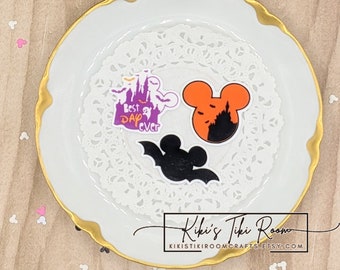 Set di 3 decorazioni piatte in resina per Halloween / Per album di ritagli / biglietti / diari / progetti fai da te
