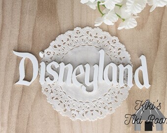 DISNEYLAND WHITE Acrylic Word Embellishment/ For Scrapbooks / Cards / Journals / Planners / DIY Projects