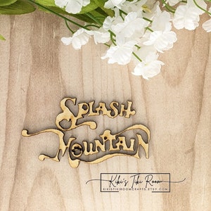 SPLASH MOUNTAIN Wood Woord Disney geïnspireerde versieringen / Voor plakboeken / Kaarten / Tijdschriften / DIY-projecten