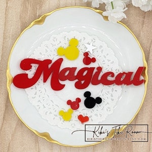 MAGICAL RED Acrylic Disney Inspired Embellishments / For Scrapbooks / Cards / Journals / DIY Projects