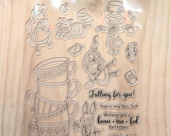 ALICE SET # 35 Decorative Stamp Set/ For Scrapbooks/ Cards /Planners/ DIY Projects