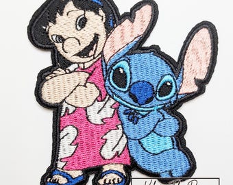 STITCH & LILO Embroidered Iron On Patches/ Sew on Patch/For Scrapbooks /Journals/ DIY Projects