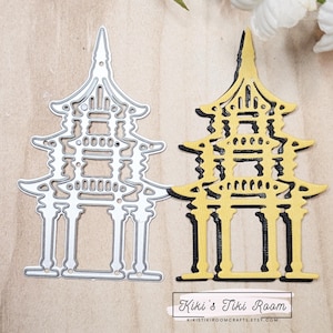 EPCOT JAPAN House Metal Cutting Die / Para Scrapbooks / Cartões / Diários / Projetos DIY