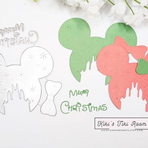 MOUSE CHRISTMAS Head Metal Cutting Die Set / For Scrapbooks / Cards/ Journals/ DIY Projects