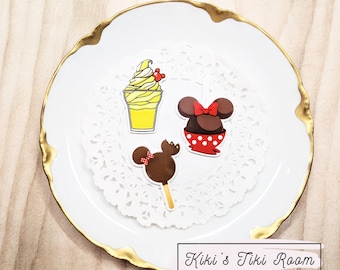 SNACK TIME Set of 3 Resin Flatback Embellishments/ For Scrapbooks / Cards/ Journals/ DIY Projects