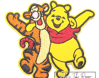 POOH & TIGGER Embroidered Iron On Patches/ Sew on Patch/For Scrapbooks /Journals/ DIY Projects